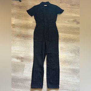 Good American black denim jumpsuit